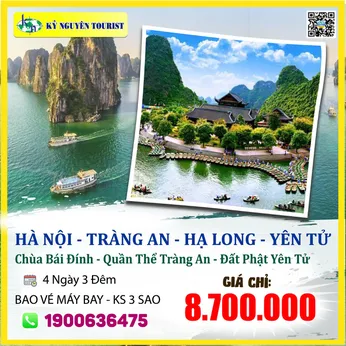 VL02. HÀ NỘI – TRÀNG AN - BÁI ĐÍNH - VỊNH HẠ LONG – YÊN TỬ - 4N3Đ - BAO VÉ MÁY BAY KHỨ HỒI