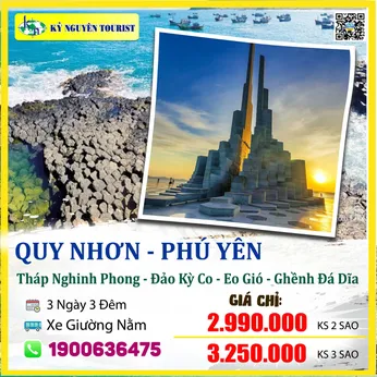 QUY NHƠN - PHÚ YÊN 3N3Đ - ĐẢO KỲ CO - THÁP NGHINH PHONG 
