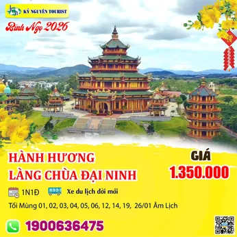[HH Tết 2026] LÀNG CHÙA ĐẠI NINH - KDL SAMTEN HILL (TÂY TẠNG) 1N1Đ