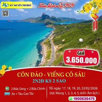 [Tết Nguyên Đán 2026] CÔN ĐẢO - VIẾNG MỘ CÔ SÁU 2N2Đ - Xe Giường Nằm