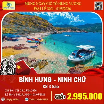 [Lễ 30/4 & 01/05] ĐẢO BÌNH HƯNG - NINH CHỮ 2N2Đ