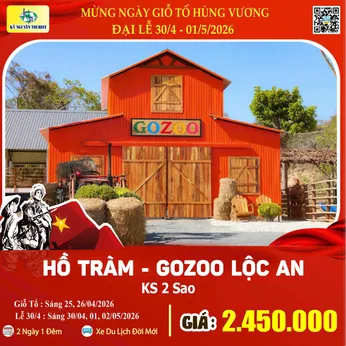 [Lễ 30/4 & 01/05] BIỂN HỒ TRÀM 2N1Đ