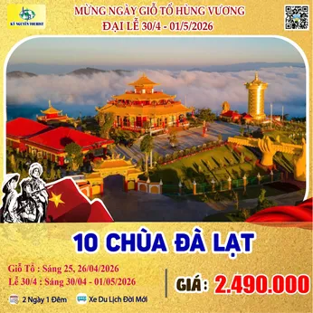 [Lễ 30/4 & 01/05] THẬP TỰ ĐÀ LẠT 3N2Đ