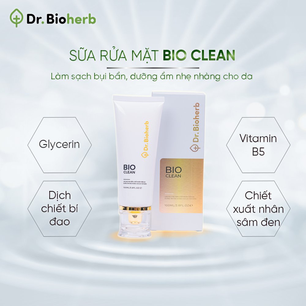 Sửa rửa mặt Bio Clean làm SẠCH DA se khít lỗ chân lông | Dr Bioherb