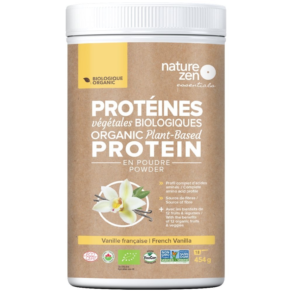 Bột Protein Ngũ cốc Hữu Cơ Cô Đặc Nature Zen - vị Vani 454gm