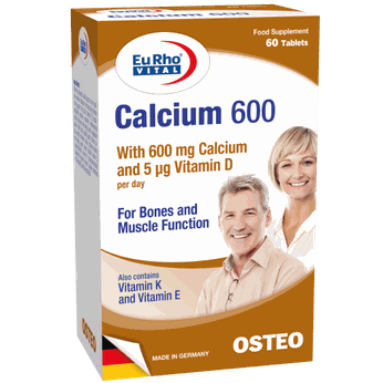 Viên uống EuRho® Vital Calcium 600 bổ sung Canxi và Vitamin bổ xương khỏe cơ