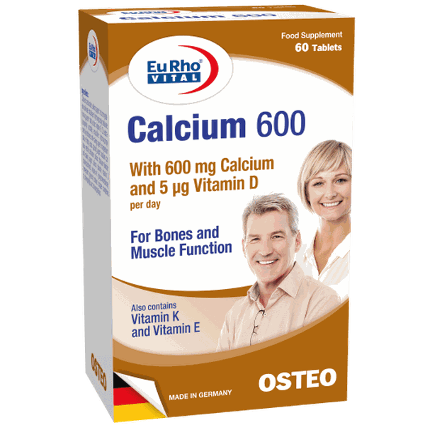 Viên uống EuRho® Vital Calcium 600 bổ sung Canxi và Vitamin bổ xương khỏe cơ