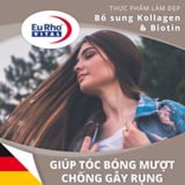 Viên uống EuRho® Vital Hyaluronsäure với Collagen và Biotin chống lão hóa, làm đẹp da và tóc