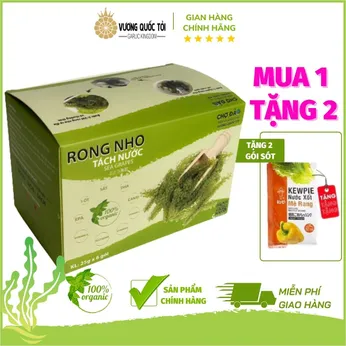 Rong Nho Tách Nước - Vương Quốc Tỏi - Hộp 25g x 6 gói, Thực phẩm cho sức khoẻ