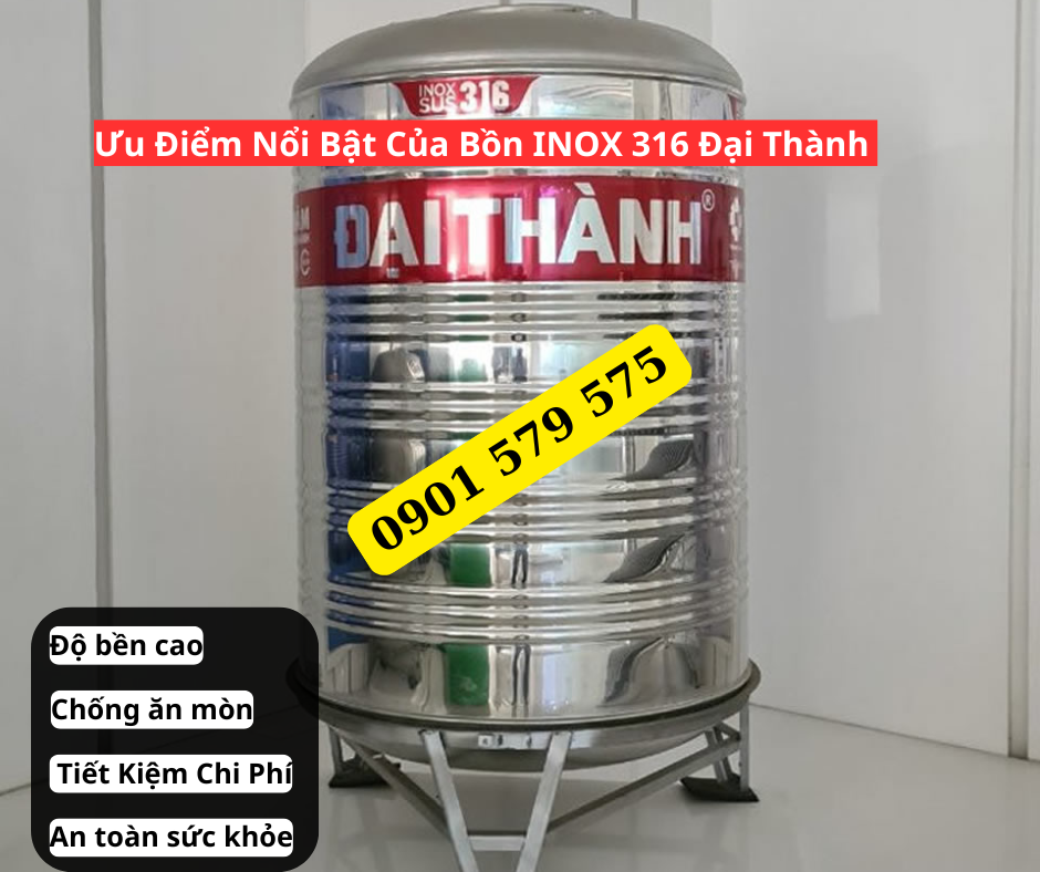 Ưu Điểm Của Bồn INOX 316 Đại Thành Mang Lại