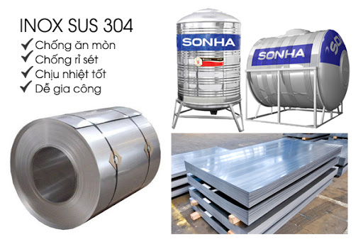 Các sản phẩm bồn chứa inox đều được làm SUS 304. Các sản phẩm bồn chứa inox đều được làm SUS 304.