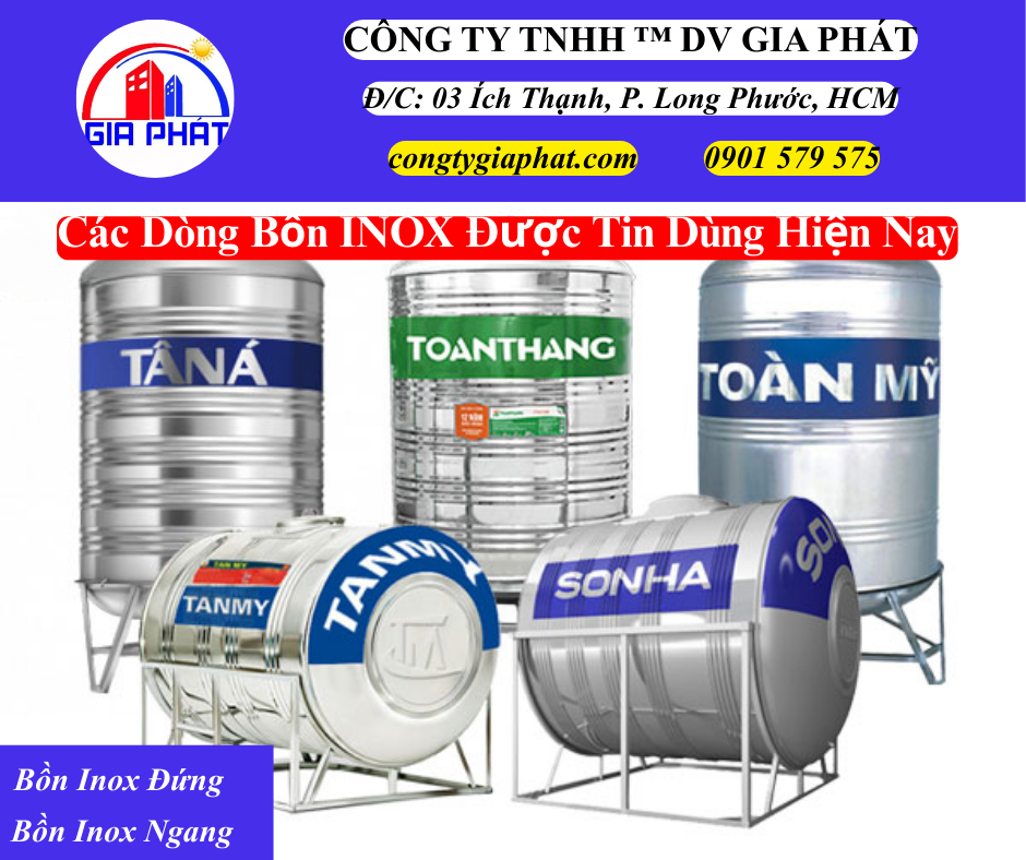 Các Dòng Bồn INOX Được Tin Dùng Phổ Biến Hiện Nay Tại Tân Trụ Long An