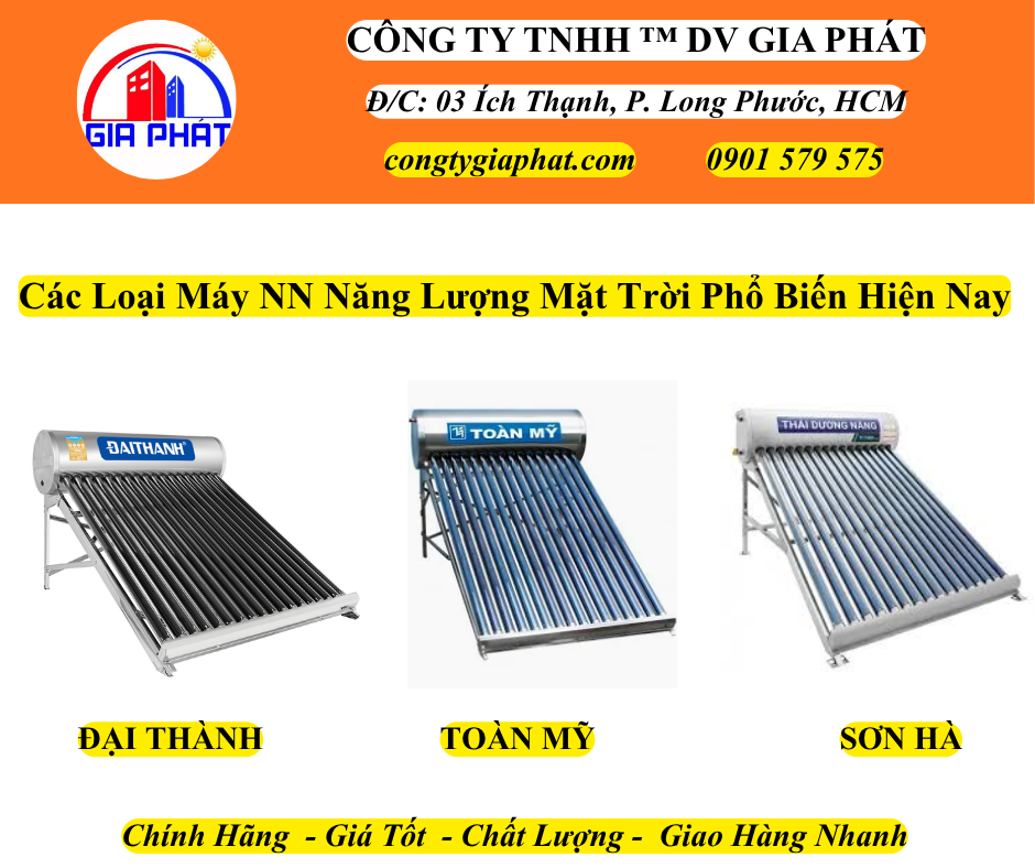 Các Loại Máy NN Năng Lượng Mặt Trời Phổ Biến Hiện Nay