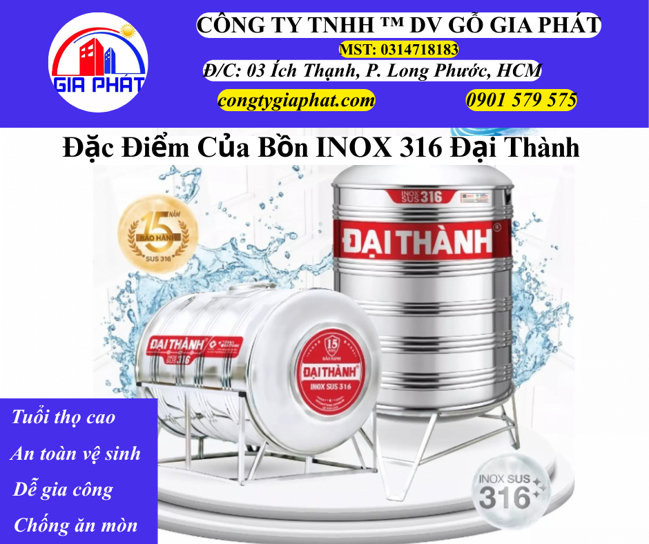 Đặc Điểm Nổi Bật Của Bồn INOX 316 Đại Thành Mang Lại