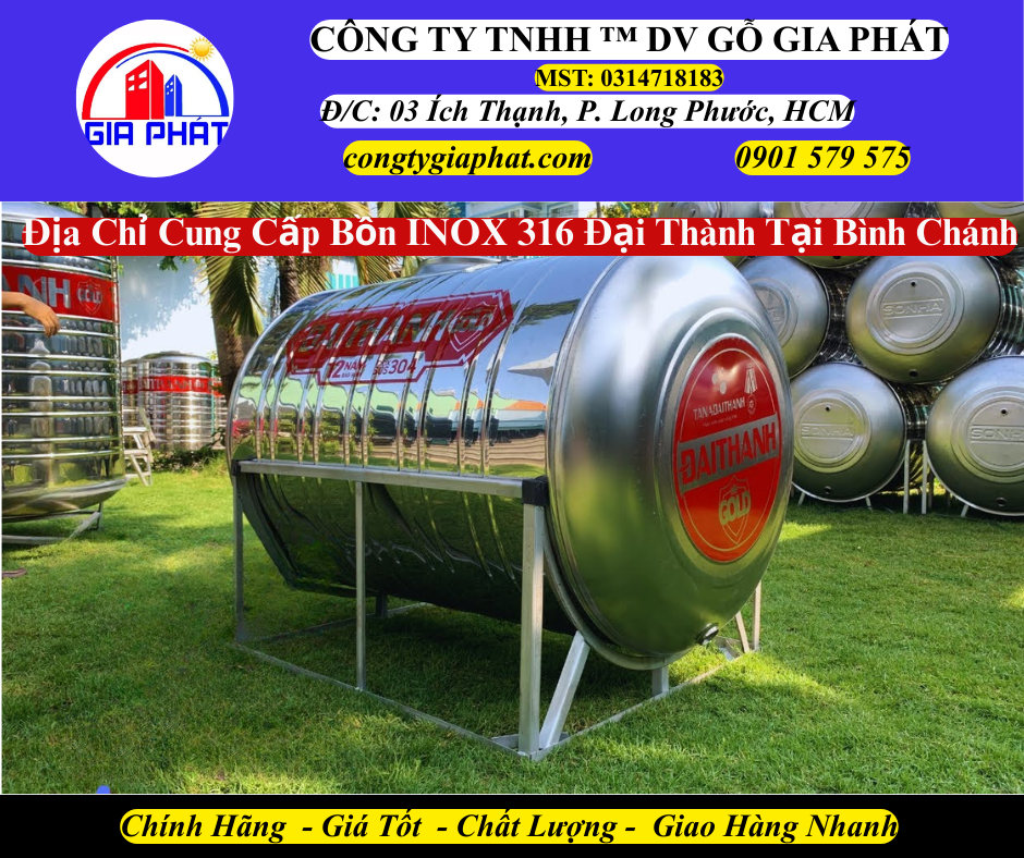 Địa Chỉ Cung Cấp Bồn INOX 316 Đại Thành Tại Bình Chánh