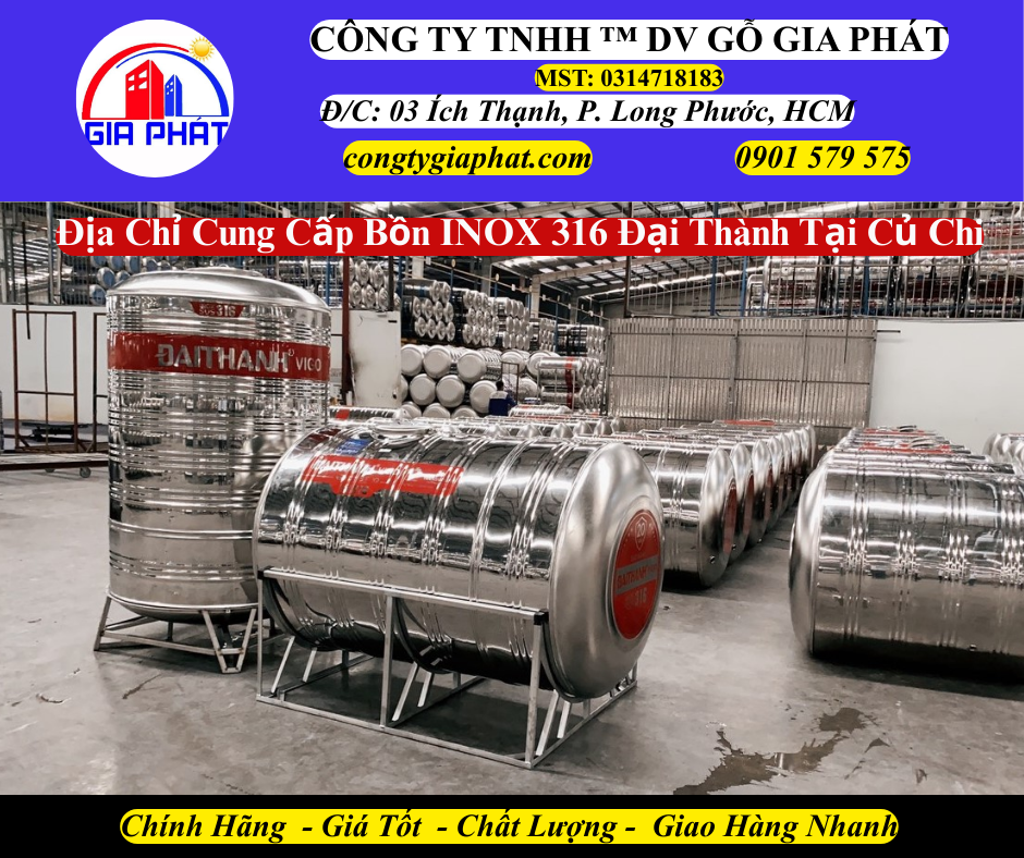 Địa Chỉ Cung Cấp Bồn INOX 316 Đại Thành Tại Củ Chi