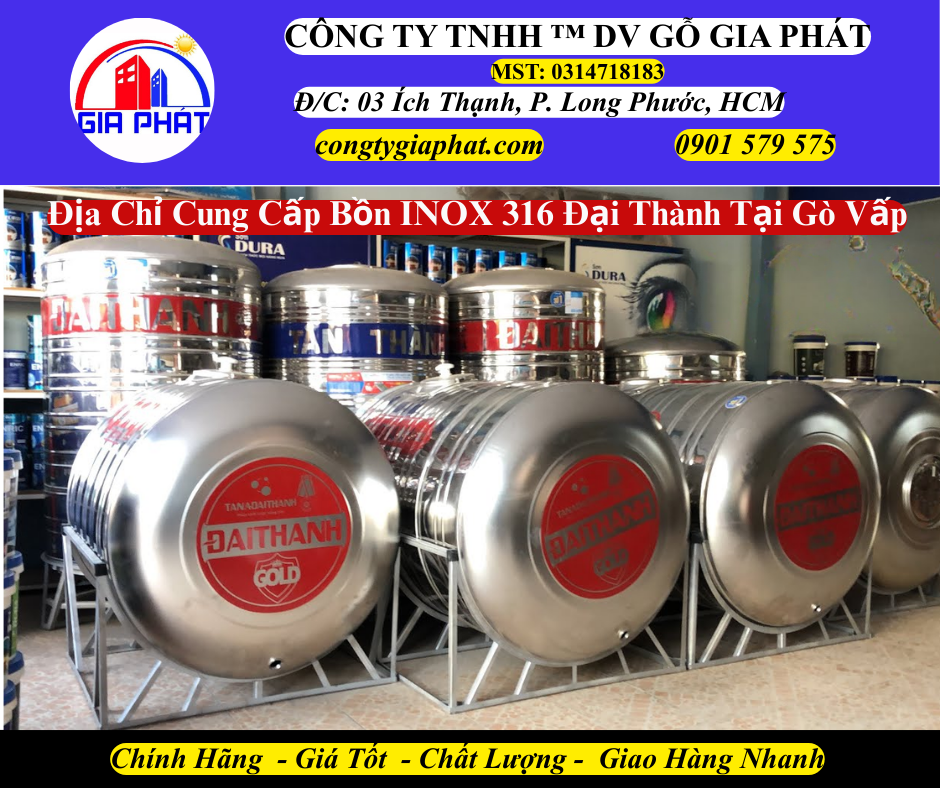 Địa Chỉ Cung Cấp Bồn INOX 316 Đại Thành Tại Gò Vấp