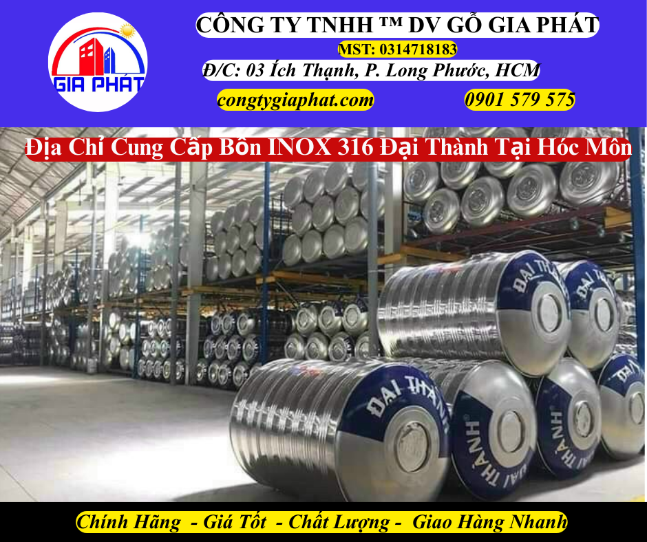 Địa Chỉ Cung Cấp Bồn INOX 316 Đại Thành Tại Hốc Môn