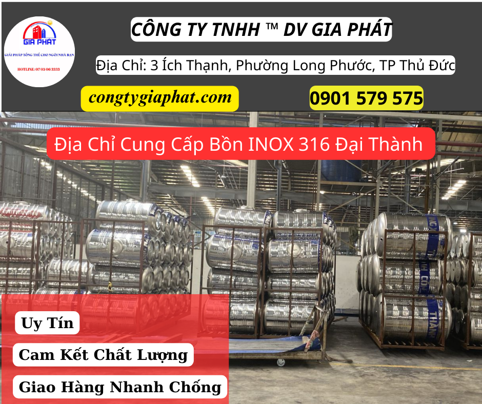 Địa Chỉ Cung Cấp Bồn Nước INOX 316 Đại Thành Tại Quận 5