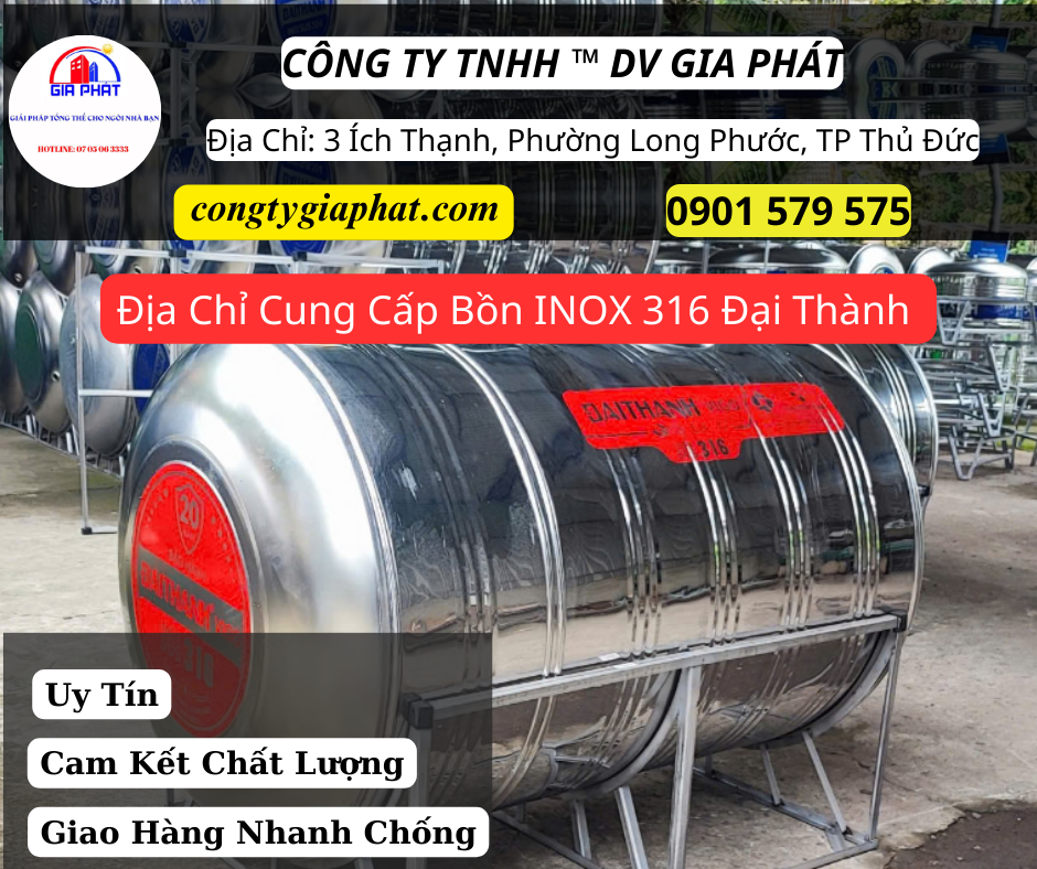 Địa Chỉ Cung Cấp Bồn Nước INOX 316 Đại Thành Tại Quận 6