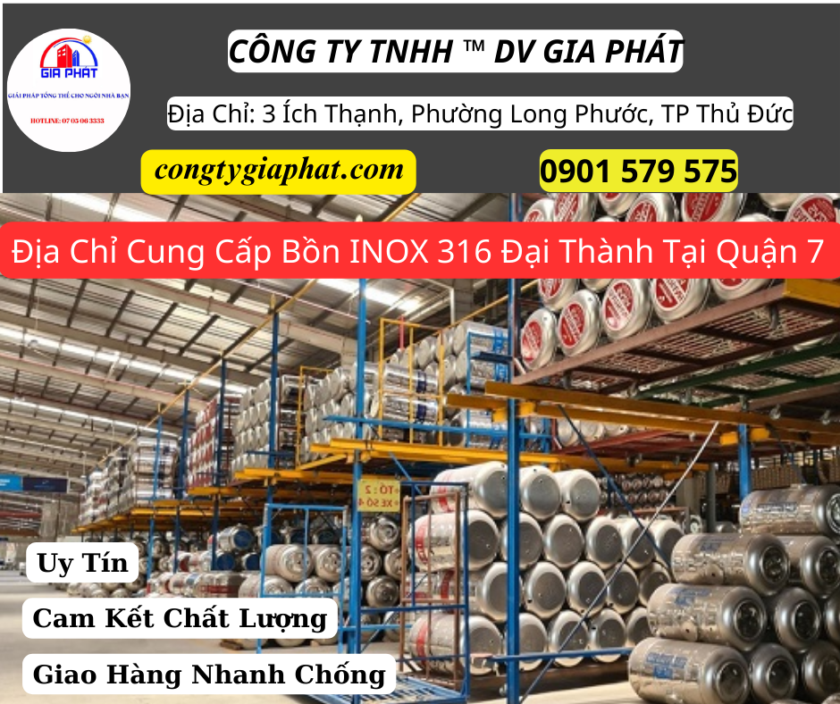 Địa Chỉ Cung Cấp Bồn Nước INOX 316 Đại Thành Tại Quận 7