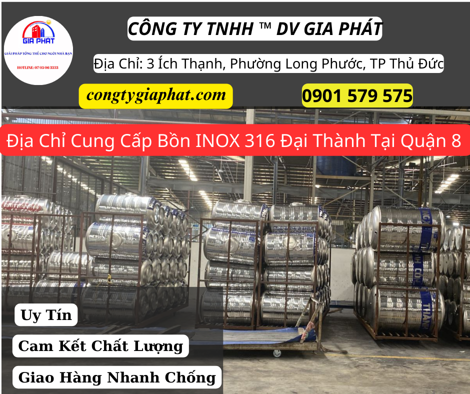 Địa Chỉ Cung Cấp Bồn INOX 316 Đại Thành Uy Tín Chất Lượng Tại Quận 8