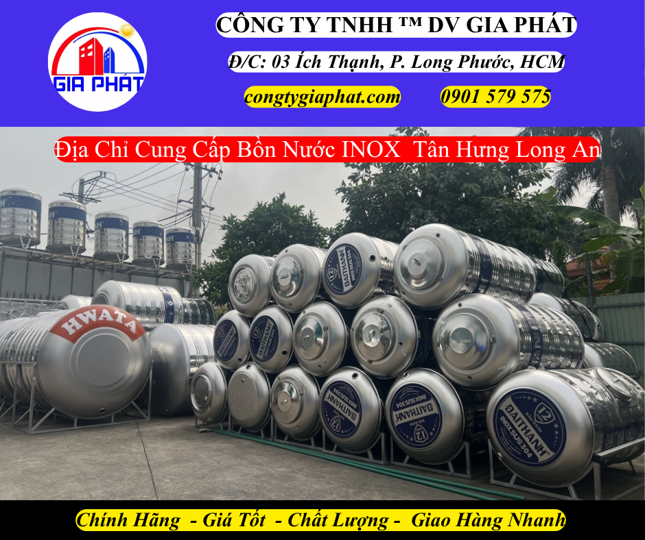 Địa Chỉ Cung Cấp Bồn Nước INOX Chính Hãng Tại Tân Hưng Long An