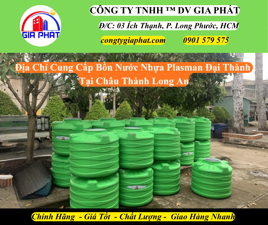 Địa Chỉ Cung Cấp Bồn Nước Nhựa Plasman Chính Hãng Tại Châu Thành Long An