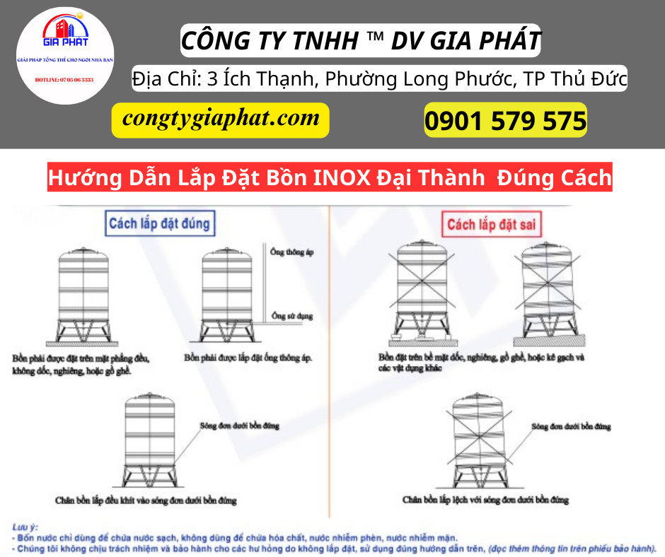 Hướng Dẫn Lắp Đặt Bồn INOX 316 Đại Thành Đúng Cách