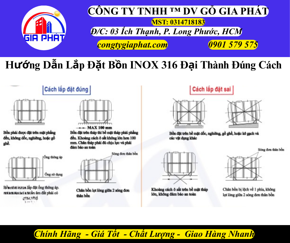 Hướng Dẫn Lắp Đặt Bồn INOX 316 Đại Thành Đúng Cách