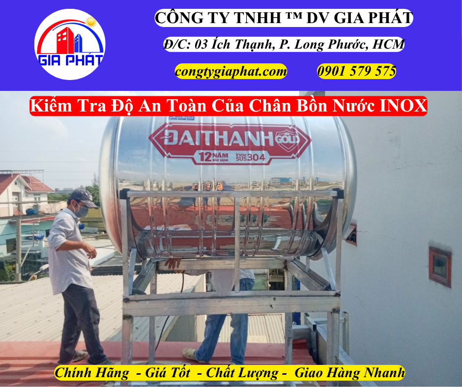 Kiểu Tra Sau Khi Gia Cố Chân Bồn Nước INOX
