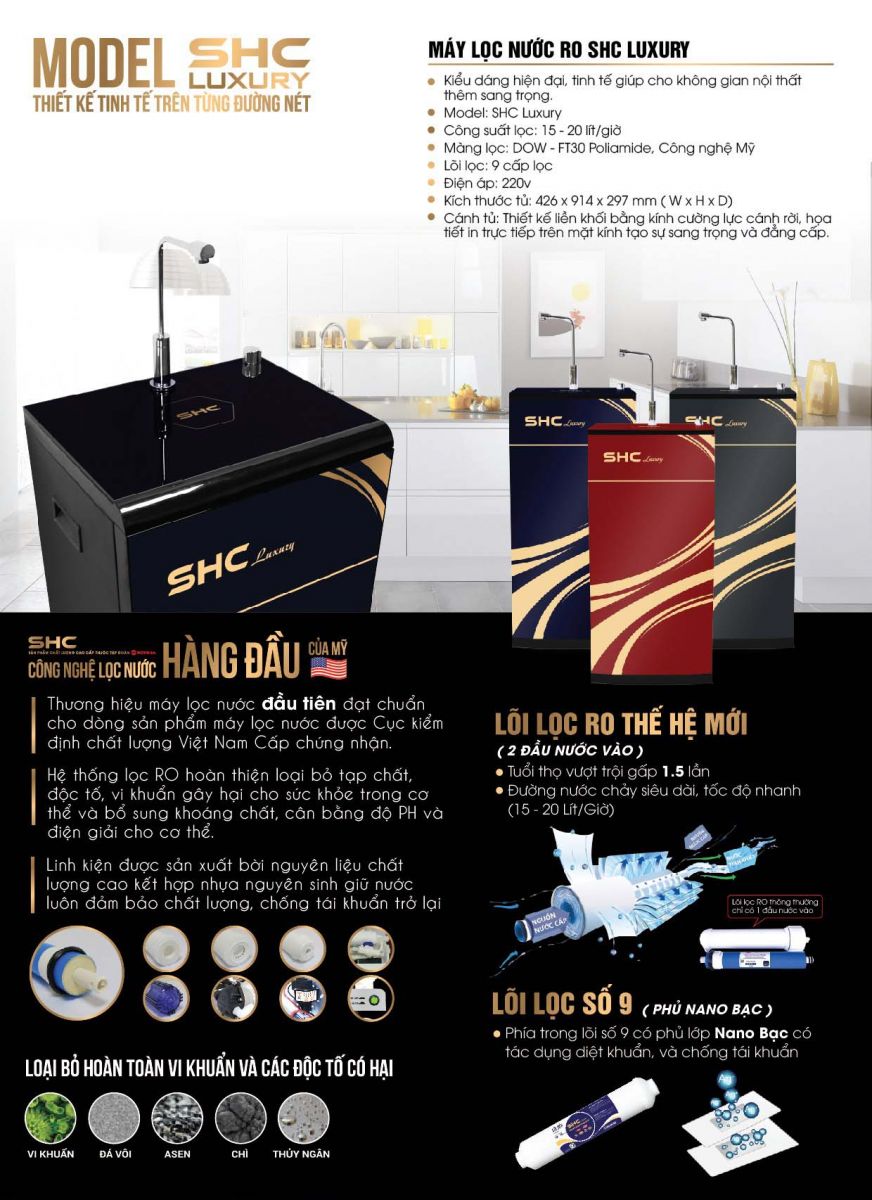 MÁY LỌC NƯỚC RO SHC PREMIUM LUXURY MÁY LỌC NƯỚC RO SHC PREMIUM LUXURY