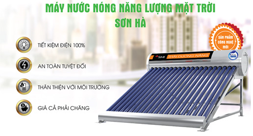 Máy nước nóng năng lượng mặt trời Thái Dương Năng Sơn Hà. Máy nước nóng năng lượng mặt trời Thái Dương Năng Sơn Hà.