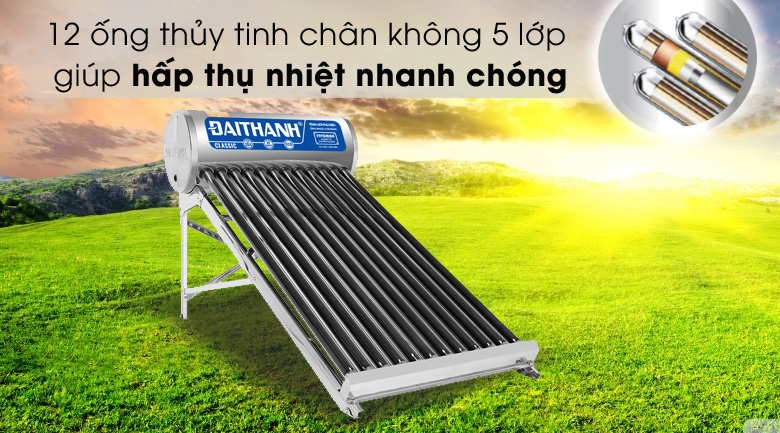 Máy nước nóng năng lượng mặt trời Đại Thành 130 lít giá rẻ Máy nước nóng năng lượng mặt trời Đại Thành 130 lít giá rẻ