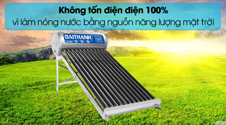 Sử Dụng Máy Nước Nóng Năng Lượng Mặt Trời tiết kiệm điện 100%