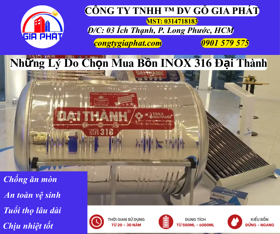 Những Lý Do Chọn Mua Bồn INOX 316 Đại Thành Hiện Nay