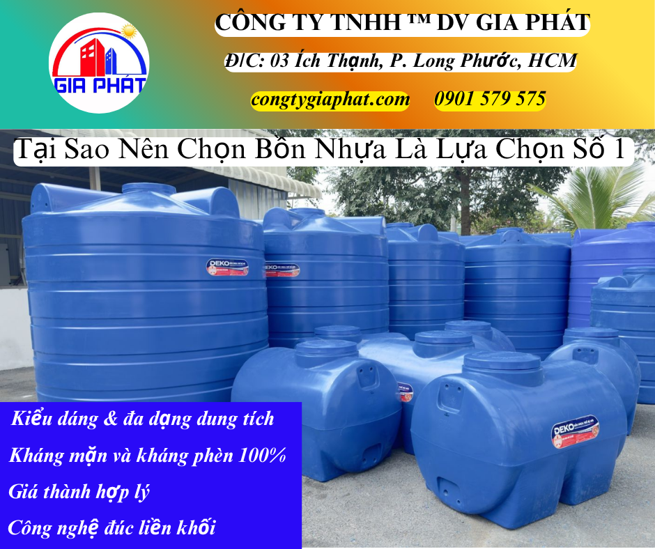 Tại Sao Bồn Nước Nhựa Là Lựa Chọn Ưu Tiên Tại Cần Giuộc Long An