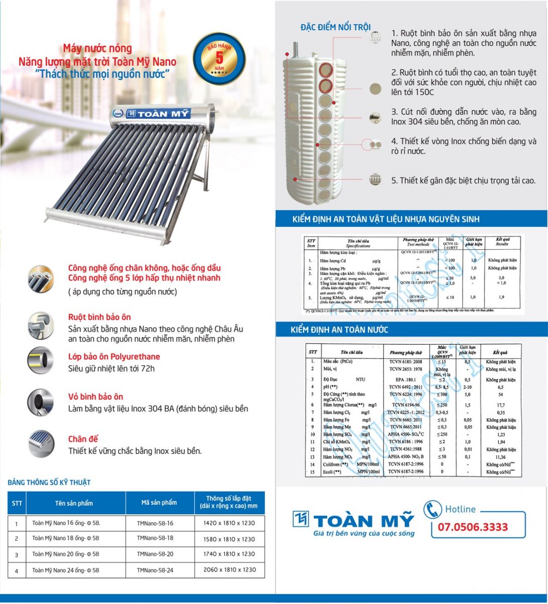 Máy nước nóng năng lượng mặt trời Nano Toàn Mỹ Máy nước nóng năng lượng mặt trời Nano Toàn Mỹ