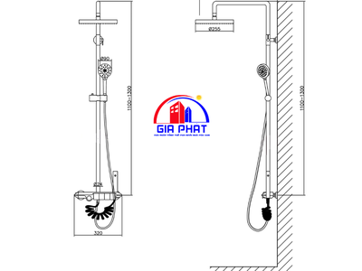 Bộ sen cây có khoá nhiệt và hiển thị nhiệt độ Roshan Premium R20225