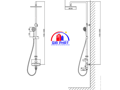 Bộ sen cây inox bóng Nóng Lạnh Roshan Premium BR201