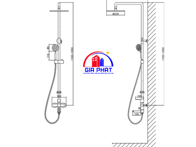 Bộ sen cây inox mờ Nóng Lạnh Roshan Basic R201
