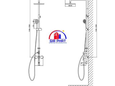 Bộ sen cây inox mờ Nóng Lạnh Roshan Basic R202