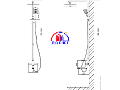 Bộ sen cây inox mờ Nóng Lạnh Roshan Basic R203