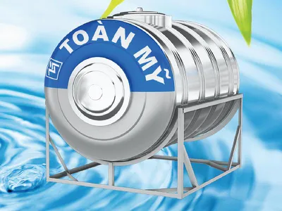 Bồn nước inox 2500L ngang Toàn Mỹ