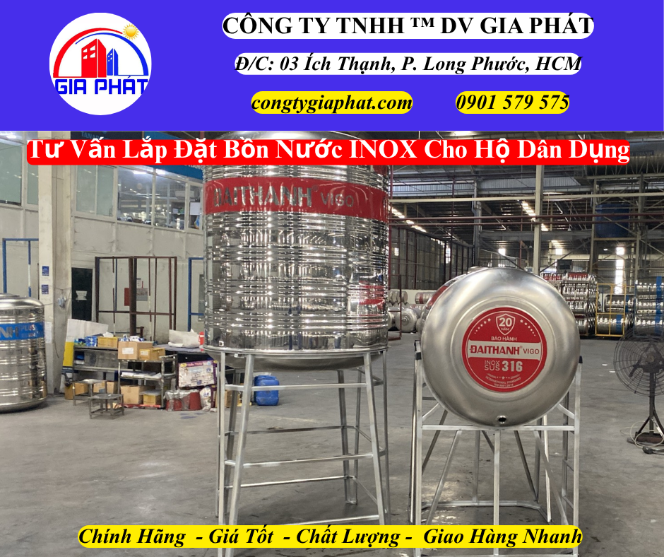 Tư Vấn Lắp Đặt Bồn Nước INOX Cho Hộ Gia Đình Dân Dụng