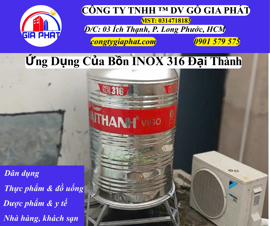 Ứng Dụng Của Bồn INOX 316 Đại Thành Mang Lại