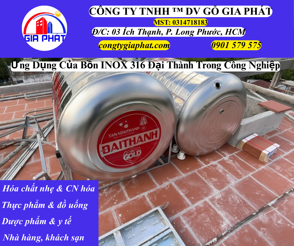 Ứng Dụng Của Bồn INOX 316 Đại Thành Trong Ngành Công Nghiệp