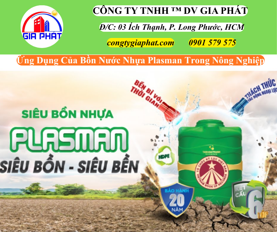 Ứng Dụng Của Bồn Nước Nhựa Plasman Trong Nông Nghiệp
