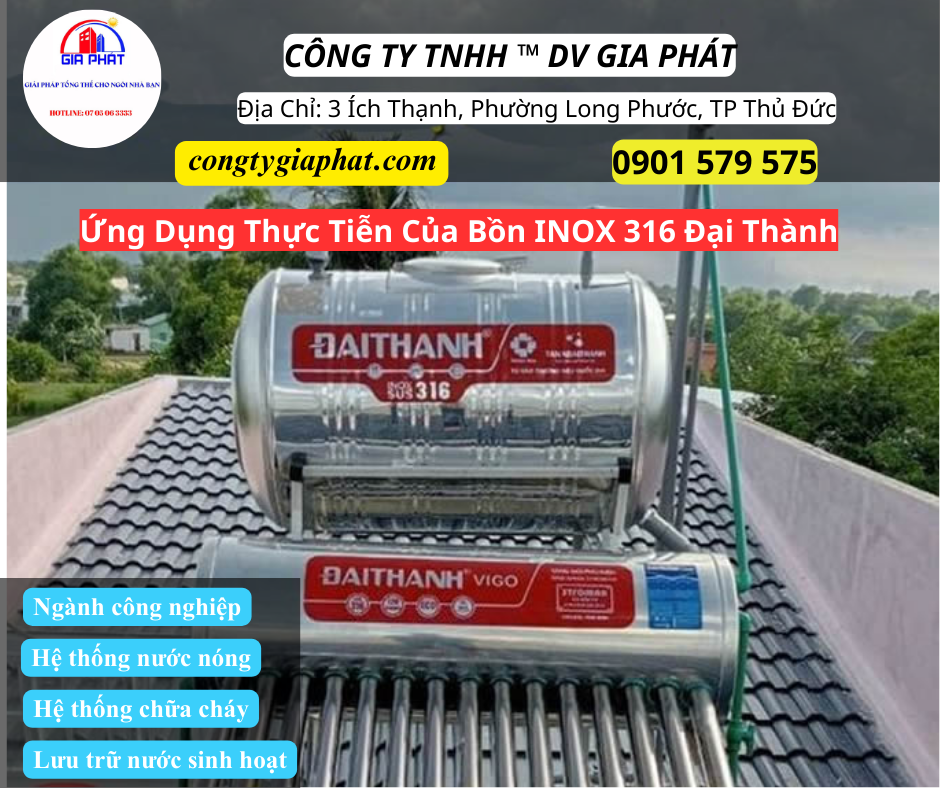 Ứng Dụng Của Bồn INOX 316 Đại Thành Mang Lại