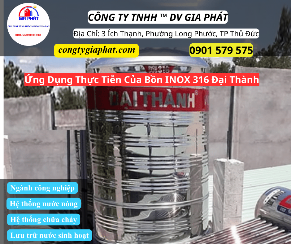 Ứng Dụng Thực Tiễn Của Bồn Nước INOX 316 Đại Thành